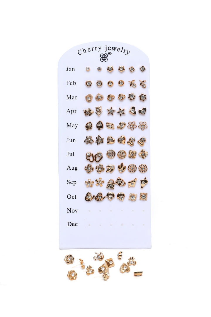 Gold-Plated Earring Set (Pack of any 4 Shapes)