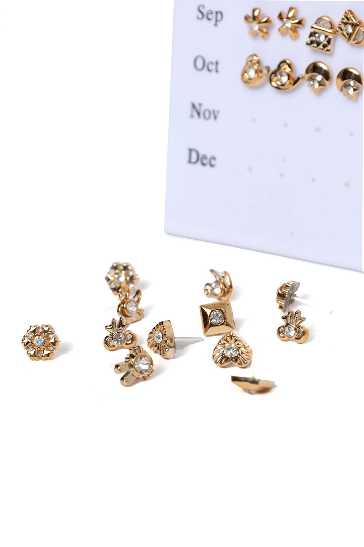 Gold-Plated Earring Set (Pack of any 4 Shapes)